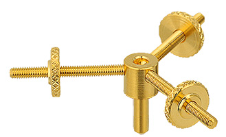 EM-Tec GS45 spider type bulk sample holder for up to Ø45mm, gold plated brass, pin